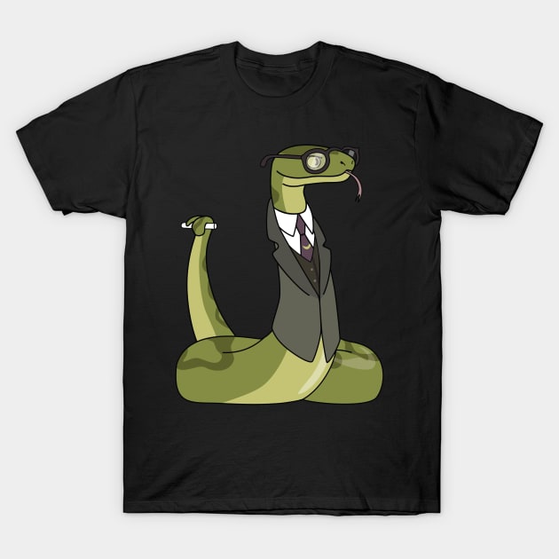 Educated Snake T-Shirt by HenrisKas